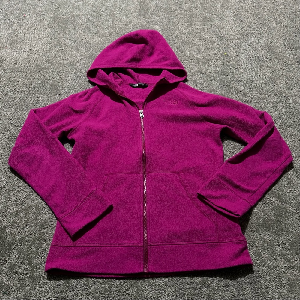 The North Face young girls XL (18) adult XS pink full zipper super soft